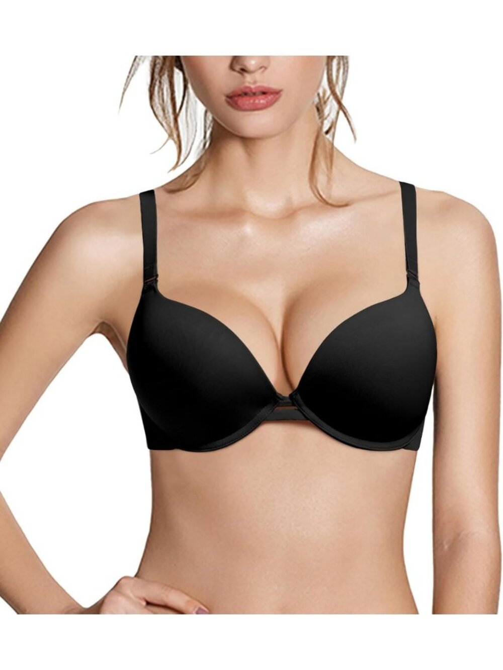 Thick Padded Plunge Underwire Push-Up T-Shirt Bra for Ultimate Lift & Comfort